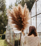 46'' Inch 10 Stems Natural Pampas Grass Decor Tall, Pompas Grass, Tall Pampas Grass For Weddingm, Farmhouse, Boho Home Decor (Br