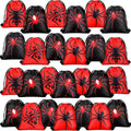 Lothee 15 Pcs Spider Web Drawstring Bags Birthday Party Decoration Spider Goodie Bag Kid Backpack for Birthday Party Supplies (N