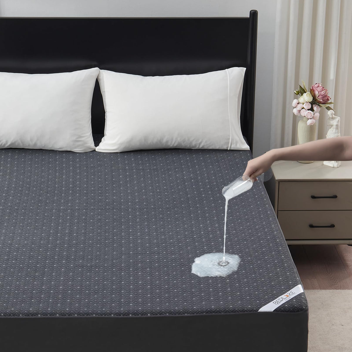 Bedlore Queen Mattress Protector, Waterproof Noiseless Mattress Cover With Deep Pocket For 6-18 Inches Mattress, Soft Breathable