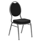 Flash Black-Pattern Fabric Teardrop-Back Stacking Banquet Chair