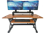 Rocelco DADR Standing Desk Converter Bundle, 46", Teak/Black