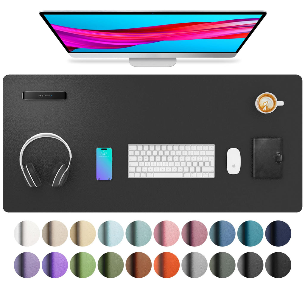 Leather Desk Pad Protector,Mouse Pad,Office Desk Mat,Non-Slip Pu Leather Desk Blotter,Laptop Desk Pad,Waterproof Desk Writing Pa