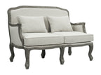 Acme Furniture Upholstered Loveseat with Nailhead Trim, Cream and Brown
