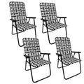 EasyGo Product Portable - Retro Style High Back Design - Outdoor Webbed Chair for Backyard, Camping, Sporting Events - Easy Fold