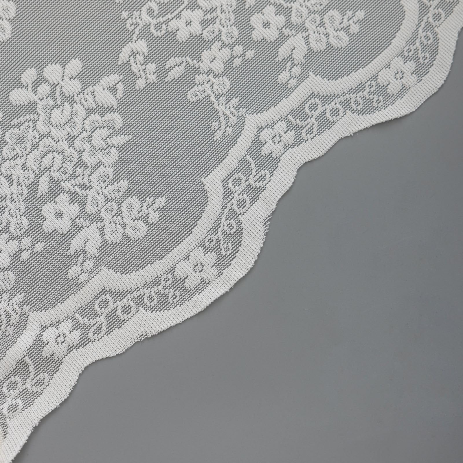 Tudeco Small Stall Shower Curtain 36 X 72 Inch - Vintage Half Size Floral Lace Shower Curtain Ivory Boho Sheer Scalloped Edges B