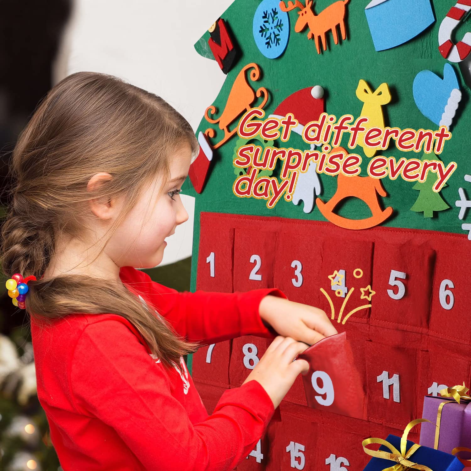 Toy Life Christmas Nativity Advent Calendar 2024 Kids Toddler Christmas Countdown Calendar Hanging Advent Calendar Santa Decorat