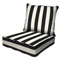Honeycomb Outdoor Deep Seat, 24' W X 23' D, Cabana Stripe Black & Ivory Outdoor Chair Cushion