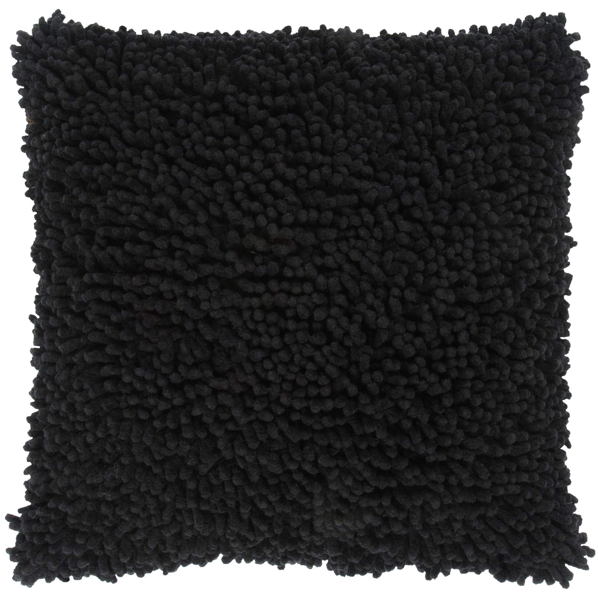 Rizzy Home | T03632 | Poly Fill Decorative Pillow | 18&quot;X18&quot; Black/Neutral/Black Solid