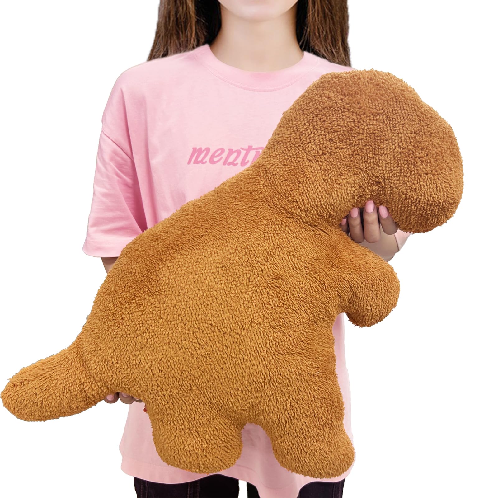 NXCHIZS Dino Nugget Pillow Large, 18.7' Chicken Nugget Plush Room Decor, Cute Dino Throw Pillow Dinosaur Stuffed Animal,Funny B