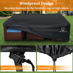 Startwo Patio Furniture Covers Waterproof, 500D Heavy Duty Outdoor Furniture Cover For Sectional Sofa, Patio Table Cover, 90'X64'X28', Black