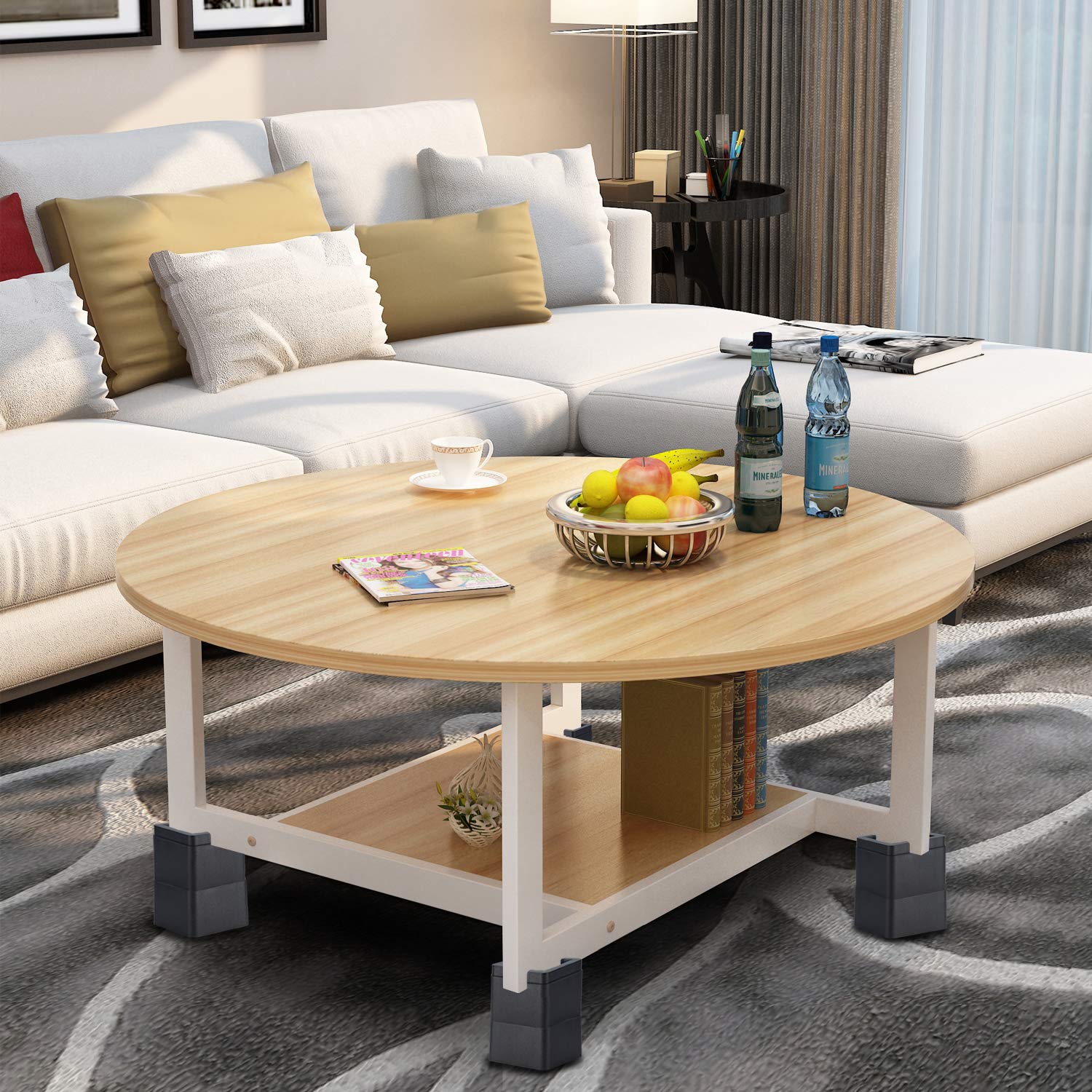 Btsd-Home 2 Inch Heavy Duty Bed Risers 4 Inch Adjustable Bed Lifts Fits To All Wheels Of Furniture, Sofa And Table, Couch Bed Fr