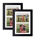 Golden State Art, 8.5x11 Black Wooden Picture Frame - White Mat for 2-5x7 Photos or 8.5x11 Certificate Without Mat - Real Glass 