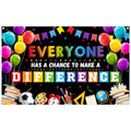Zthmoe 72X43Inch Welcome Back To School Backdrop Everyone Has A Chance To Make A Difference Photography Background Classroom Ban