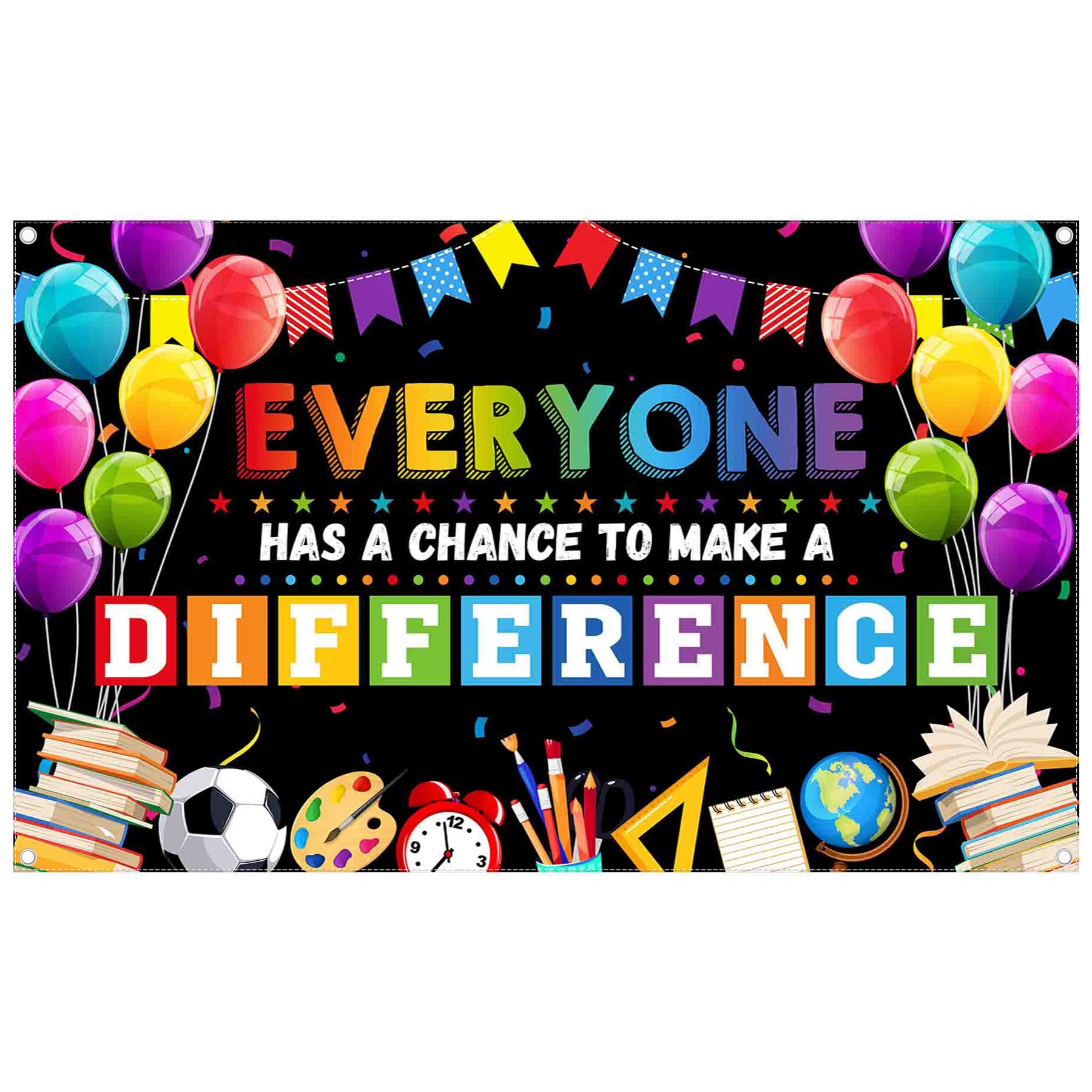 Zthmoe 72X43Inch Welcome Back To School Backdrop Everyone Has A Chance To Make A Difference Photography Background Classroom Ban