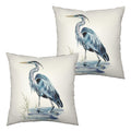 Kwlegh Watercolor Heron Pillow Covers Pelican Throw Pillow Covers 18X18 Set Of 2 Summer Bird Pattern Double Sided Printing Pillo