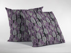 HomeRoots Pink and White Broadcloth 28â€ Lavender Black Fall Leaves Indoor Outdoor Throw Pillow