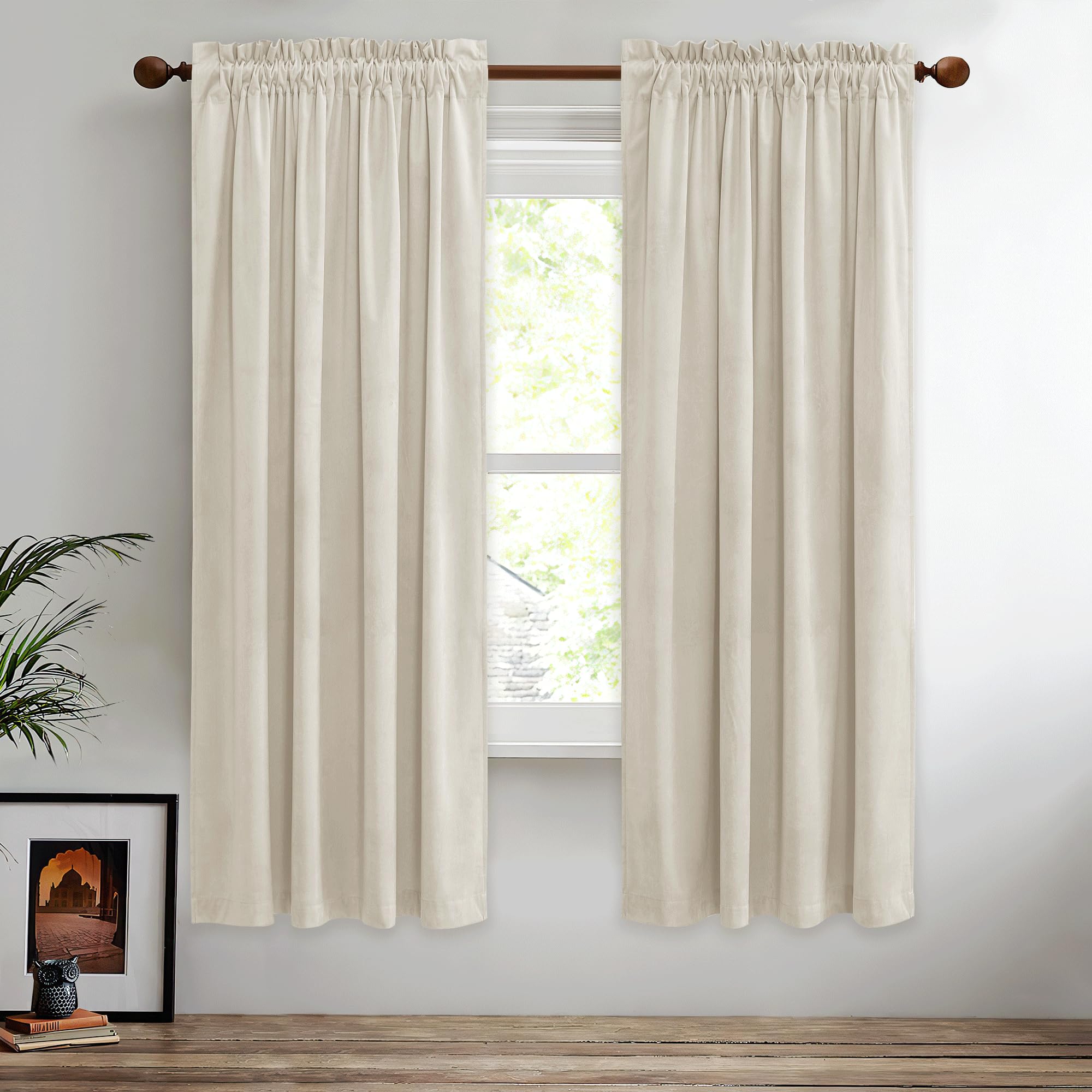 Stangh Burnt Orange Velvet Curtains Blackout For Nursery, Thick Rod Pocket Window Drapes Temperature Regulate Noise Reducing For