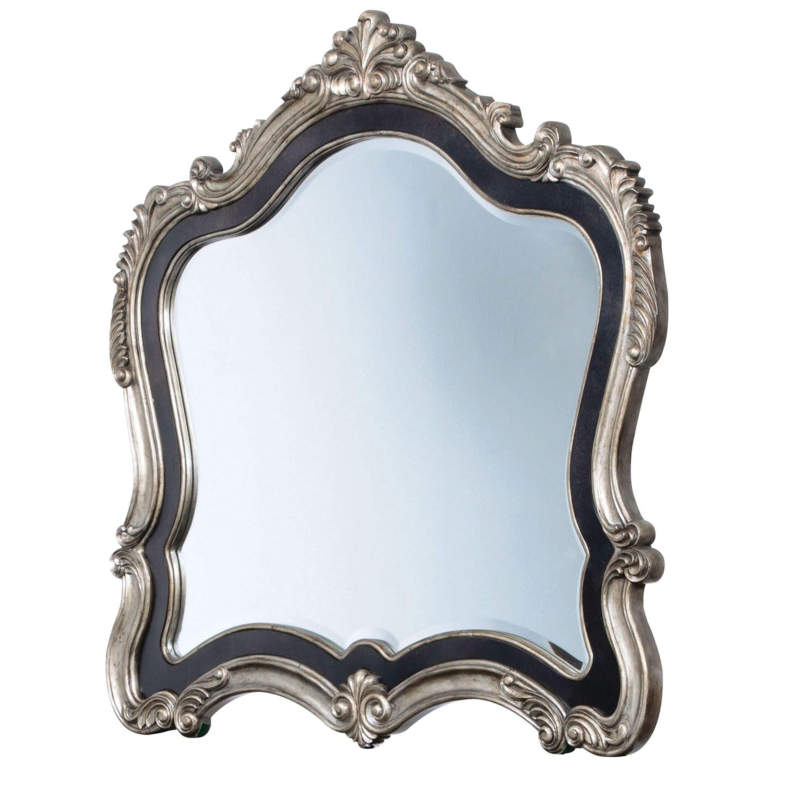 Acme Chantelle Wooden Frame Mirror In Pearl White
