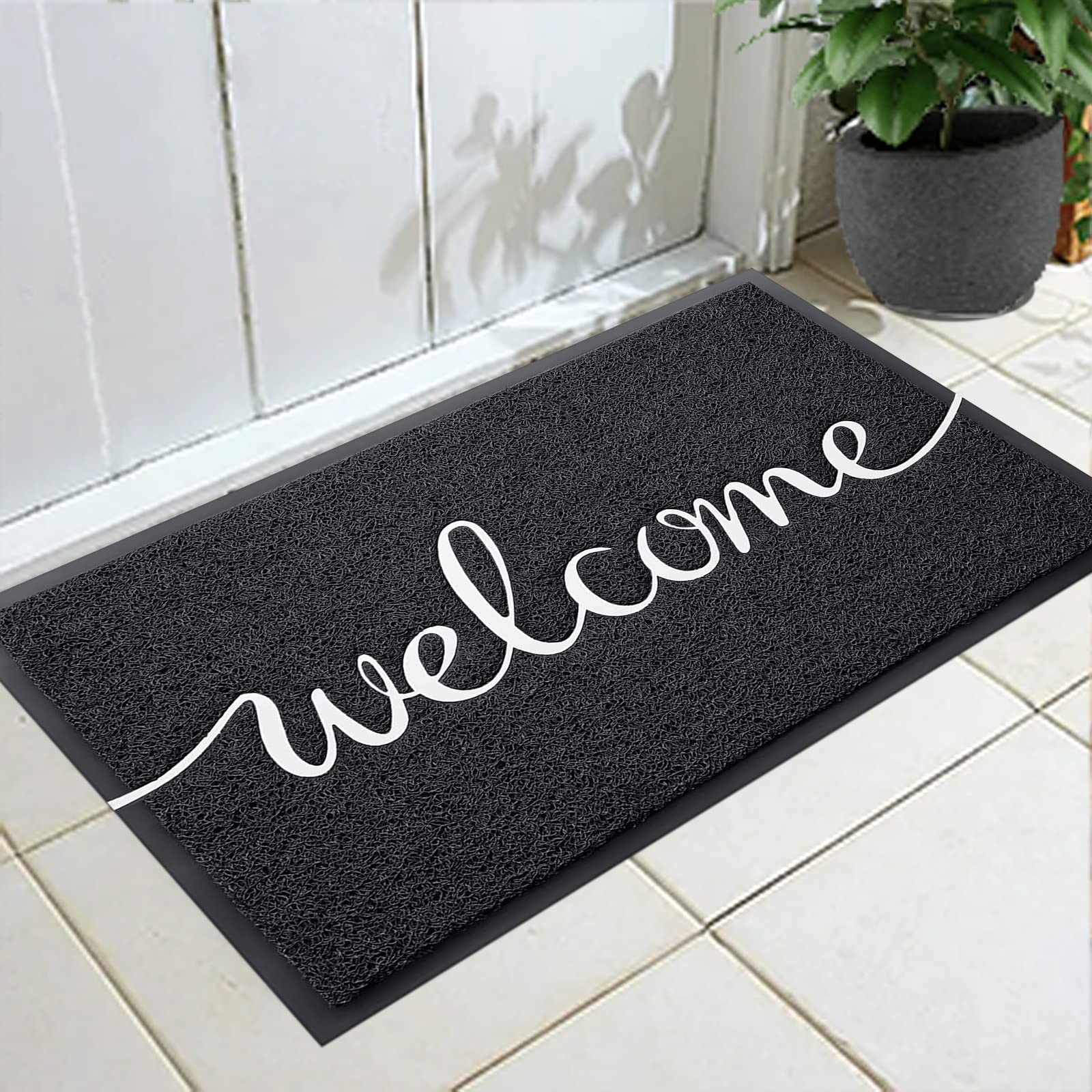 Fireosma Doormat, Outdoor Indoor Welcome Mat, Durable Non-Slip Easy To Clean Front Doormat, Entrance Rectangular Doormat, For Hi