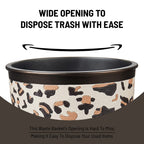 Popular Bath Jezella Collection Animal Print Trash Can, Multicolor, Resin Material, Open-Top, 9' X 6' X 9.5'