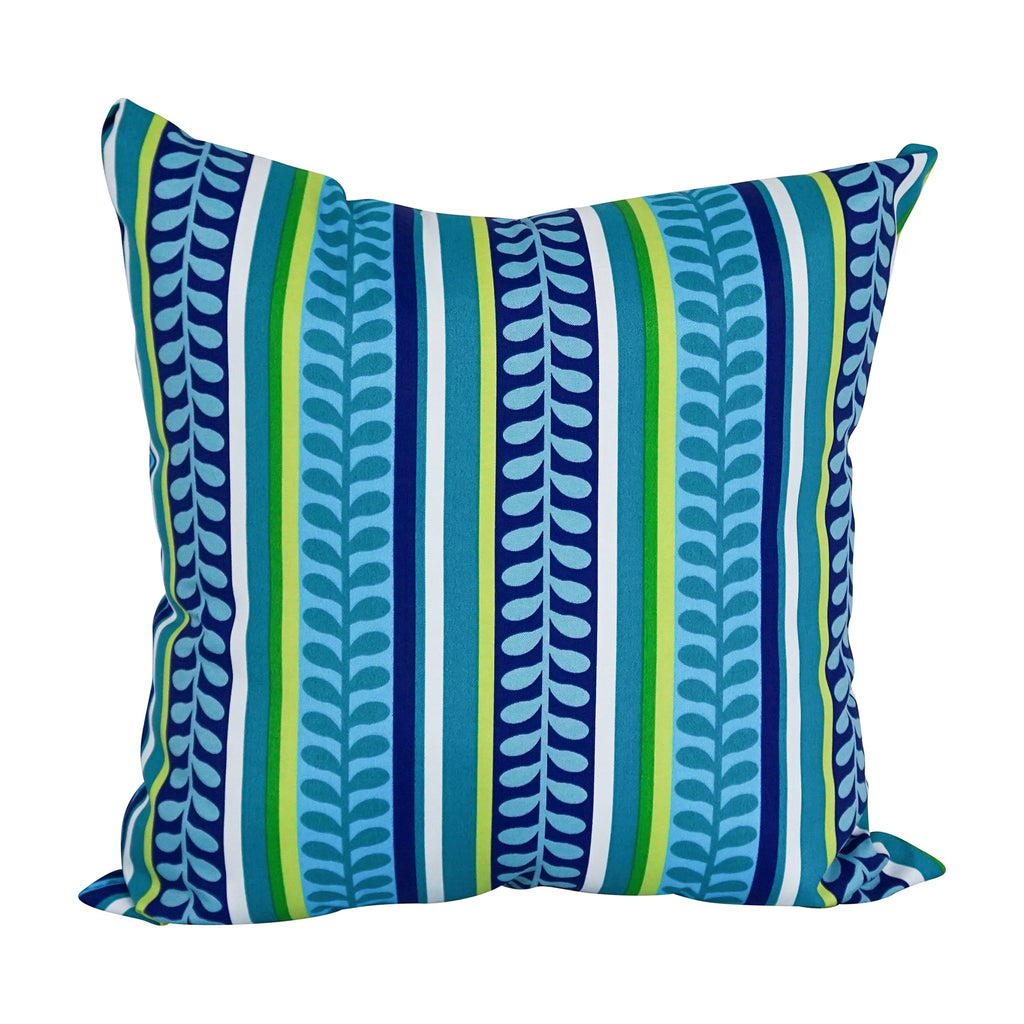 Blazing Needles Square Indoor/Outdoor Throw Pillow, 25", Pike Azure 2 Count
