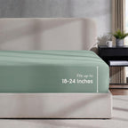 Nestl Extra Deep Pocket Full Fitted Sheet, Sage Green Full Size Fitted Sheet Only, 1800 Microfiber Fitted Bed Sheet, Ultra Soft Full Bed Fitted Sheet Fits Up To 24 Inch Mattress