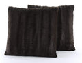 Cheer Collection Faux Fur Throw Pillows - Decorative Pillows For Couch, Bed Throw Pillows, Chocolate Accent Pillows For Bedroom