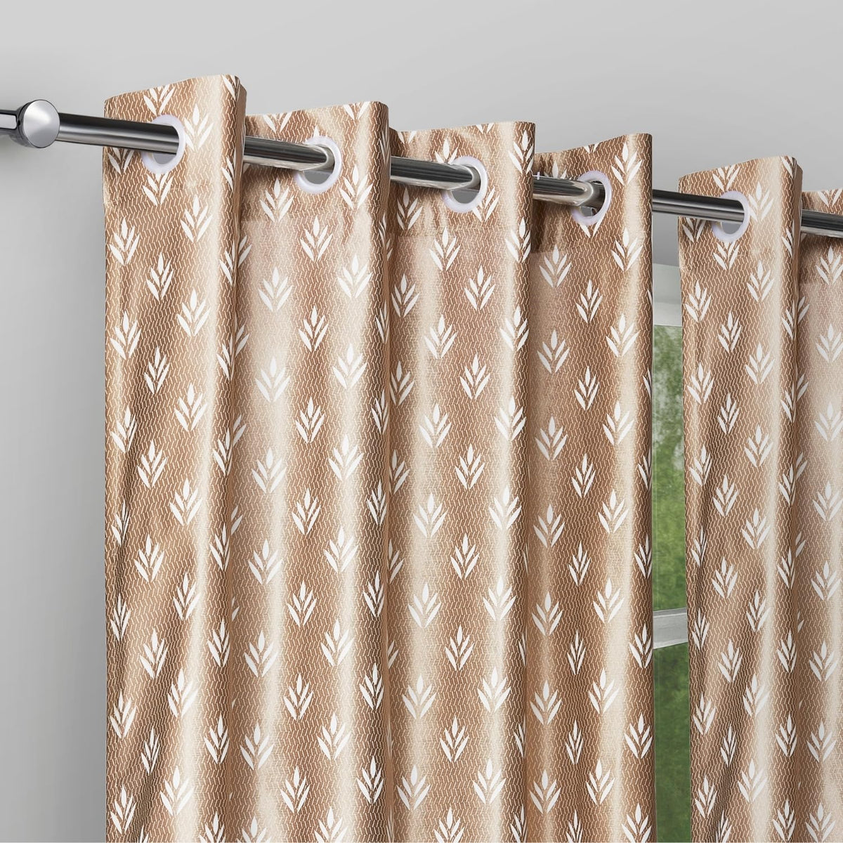 Rivermoor Window Curtains 5 Feet Set of 2 Curtains for Window | Curtains 5 Feet Window Curtain | Plastic Eyelet | 50% Room Darke