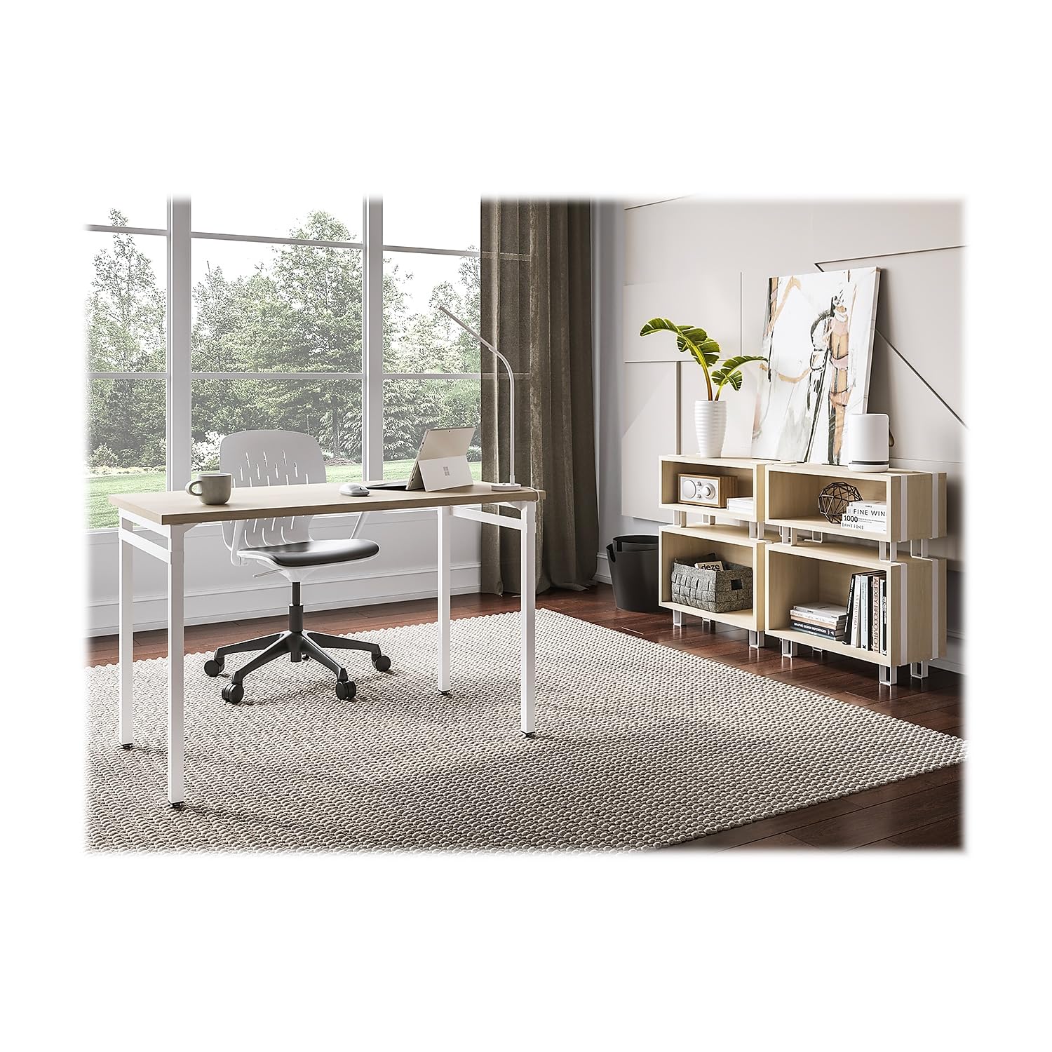 Safco 17.25 Inch Tall Wooden Ready Home Office Work Space Stackable Storage Cabinet Bookshelf Filing Unit Organizer Décor, Beige