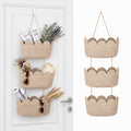 The Door Hanging Basket 3 Tier Scalloped Hanging Storage Basket, Brown
