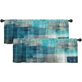 Emvency 2 Pack Valances Window Treatments Turquoise Abstract Modern Art Blackout Drapes Adjustable Curtain Valances for Windows 