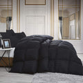 Luxurious All-Season Goose Down Comforter California King Duvet Insert, Black Stripe Damask Design, 1200 Thread Count 100% Egypt