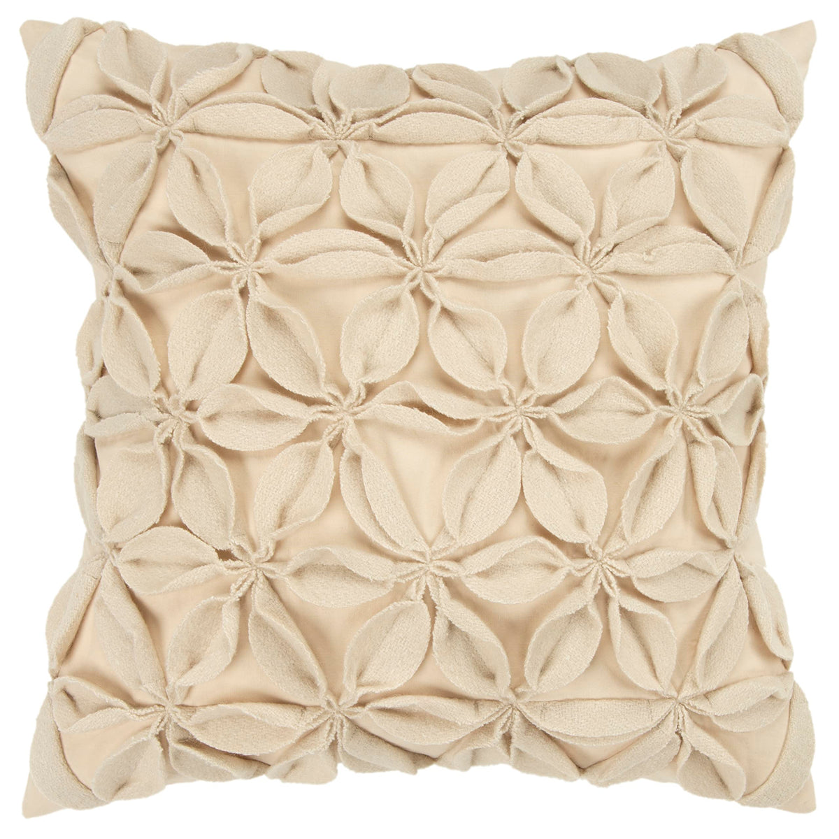 Rizzy Home T07842 Decorative Pillow, 18&quot;X18&quot;, Neutral/White/Brown