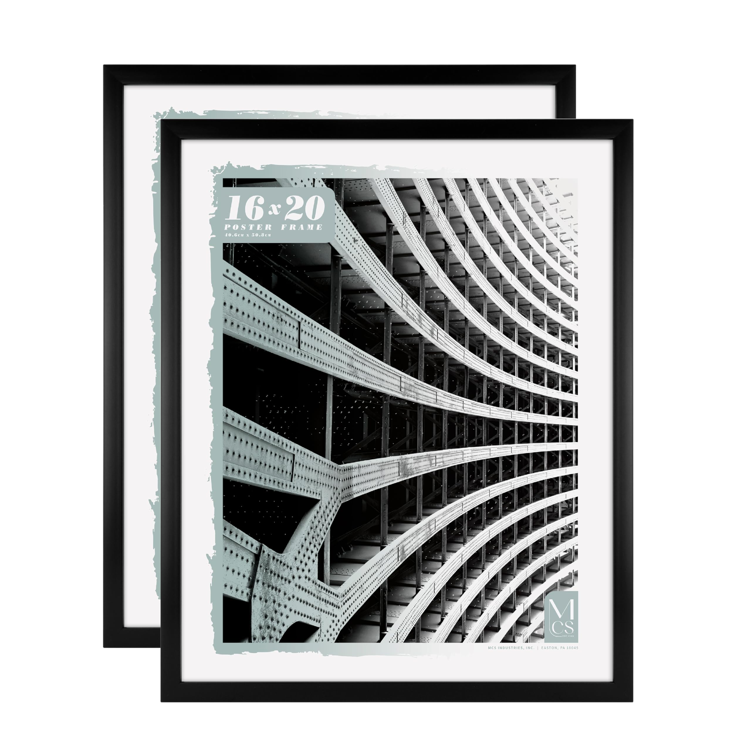 MCS Foundation 16x20 Poster Frame Traditional Black, Vertical & Horizontal Wall Hanging Large Picture Frame for Photos, Posters 