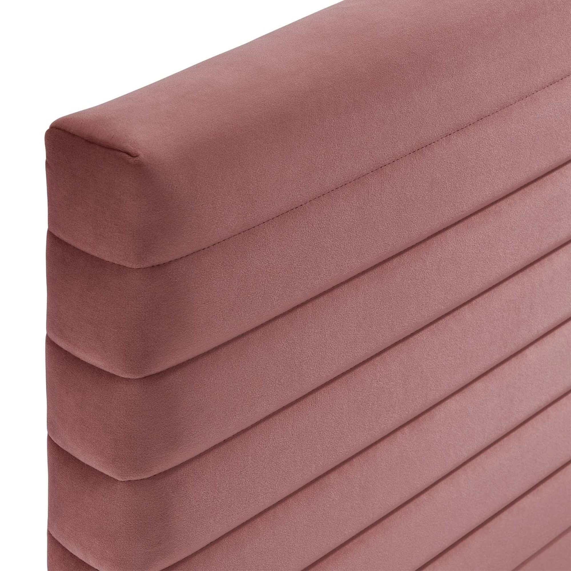 Modway Tranquil Upholstered Wood King/California King Headboard In Dusty Rose