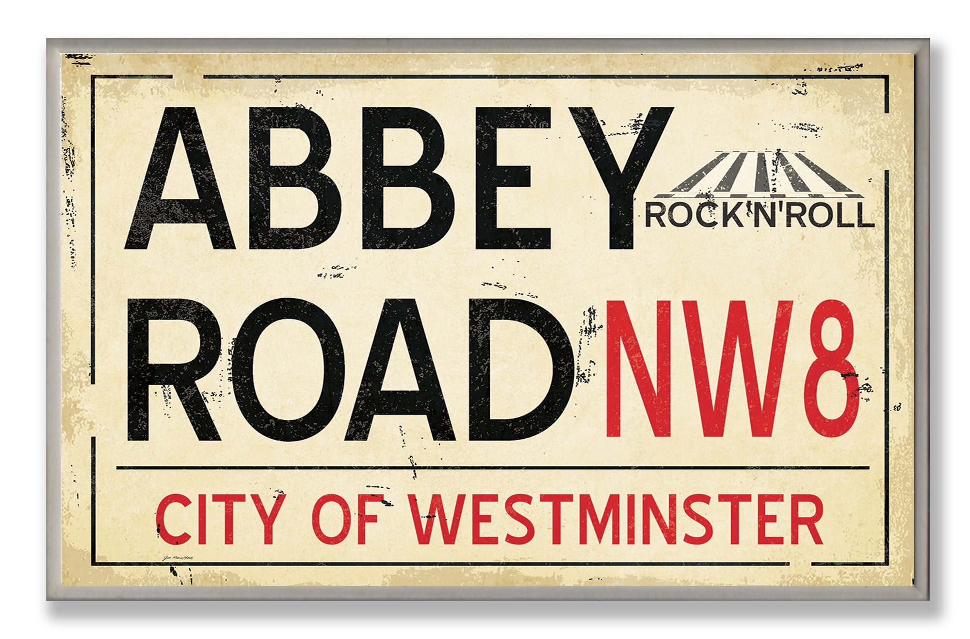 Stupell Home D  cor Abbey Road Nw8 London Underground Rectangle Wall Plaque, 10 x 0.5 x 15, Proudly Made in USA