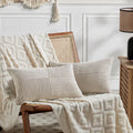 Fancy Homi 2 Packs Neutral Taupe Long Lumbar Decorative Throw Pillow Covers 16X24 Inch For Couch Bed, Rustic Farmhouse Boho Home