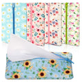 5 Pieces Tissues Purse Pocket Tissue Holder Reusable Travel Tissue Pouch Fabric Zipper Enclosed Small Size Daisy Pattern Tissue 