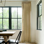 Twopages Khaki Linen Pinch Pleat Drape For Living Room, Window Treatment Curtain Panel Double Layer Room Darkening Light Filteri