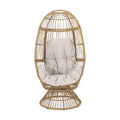 Christopher Knight Home Ellen Outdoor Wicker Swivel Egg Chair with Cushion, Light Brown, Beige