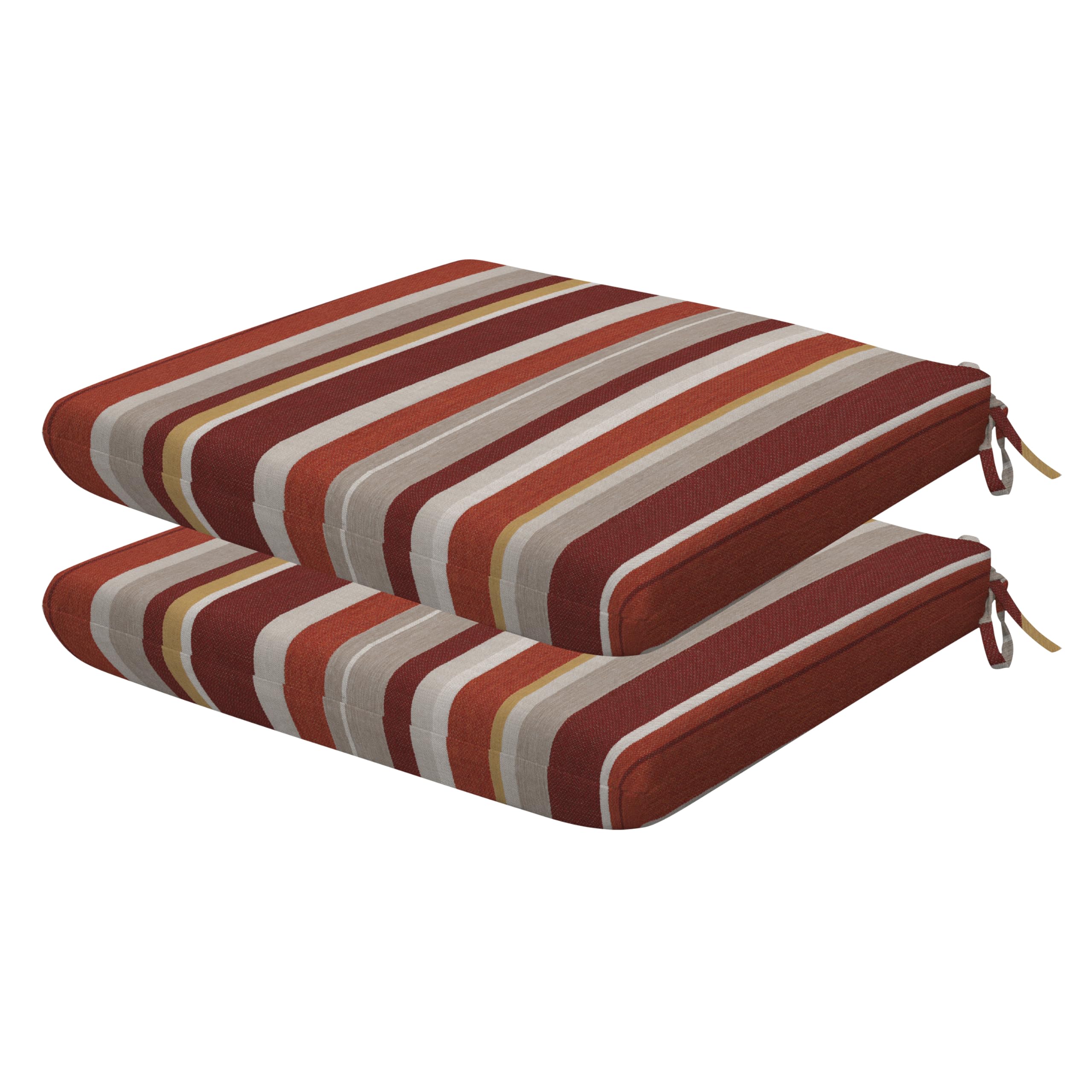 Honeycomb Outdoor Universal Seat Cushion Set, 18' X 17.5', Stripe Brick Outdoor Chair Cushions