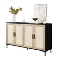 Jasiway Sideboard - Buffet Cabinet With Storage, Rattan Cabinet Kitchen Buffet Cabinet Accent Sideboard Cabinet With Doors, Coff