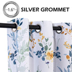 Mysky Home 102 Inch Long Floral Curtains For Living Room Bedroom Curtains Thermal Insulated Light Blocking Window Curtains For Dining Room Patio Grommet Drapes, 2 Panels, Yellow And Blue