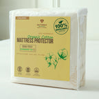 MATTSHIELD ORIGINAL Waterproof Organic Cotton Mattress Protector California King - Breathable Fitted Pad Cover, 200 GSM, Ivory Color