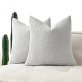 Miulee 18X18 Inch Decorative Pillow Covers For Couch Bed Set Of 2 Textured Boucle Neutral Throw Pillows Light Grey Accent Solid Cushion Pillowcase Cozy Soft Chair Sofa Livingroom Home Decor