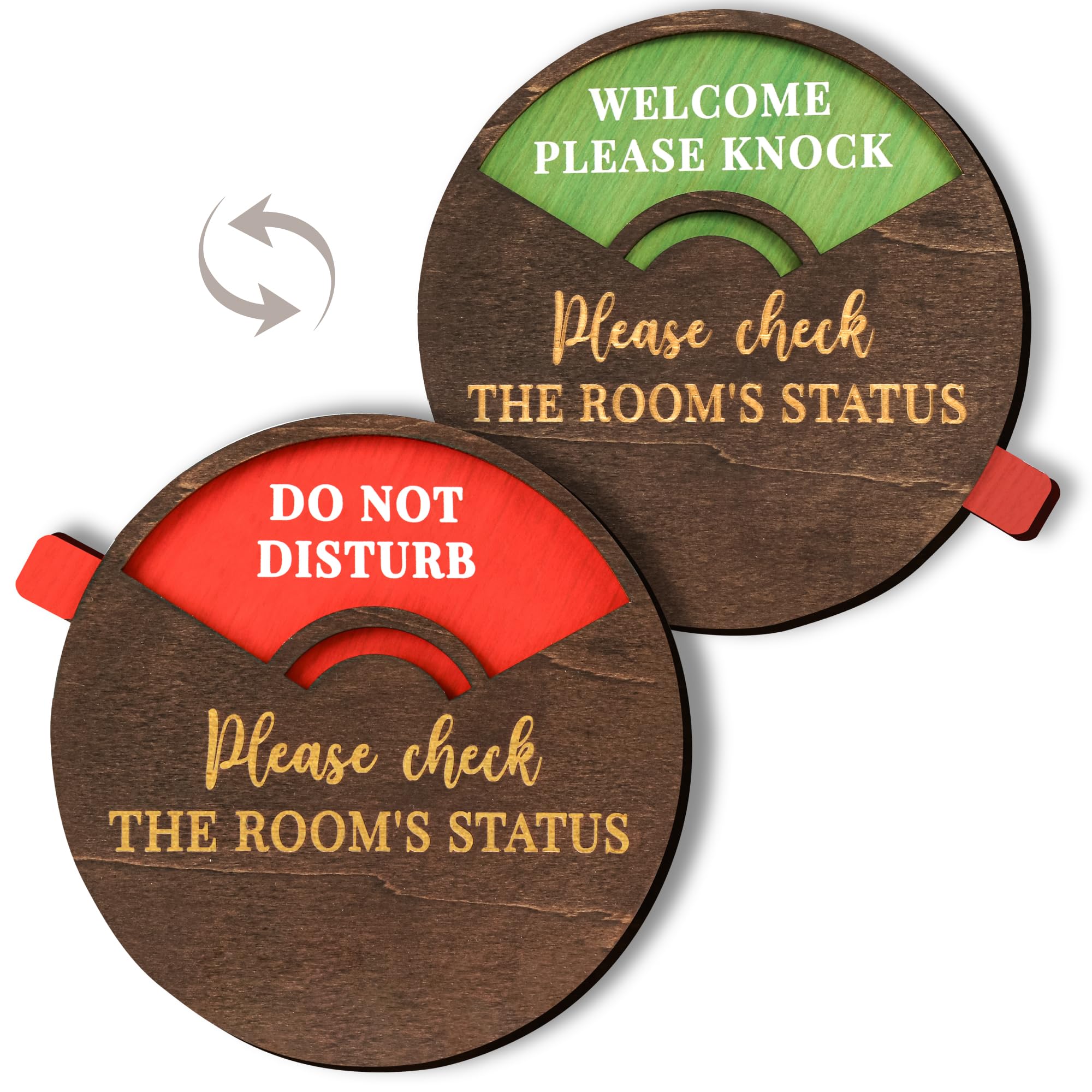 Woodamore Do Not Disturb Door Hanger Sign - Welcome Please Knock Sign For Door, Please Do Not Disturb Sign For Office Decor