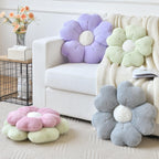 Ddliury Flower Pillow, Flower Shaped Pillow Decorative Throw Pillows For Bed Couch, Cute Daisy Pillow Dorm Decor Floor Seating Cushion (Green, 15 Inches)