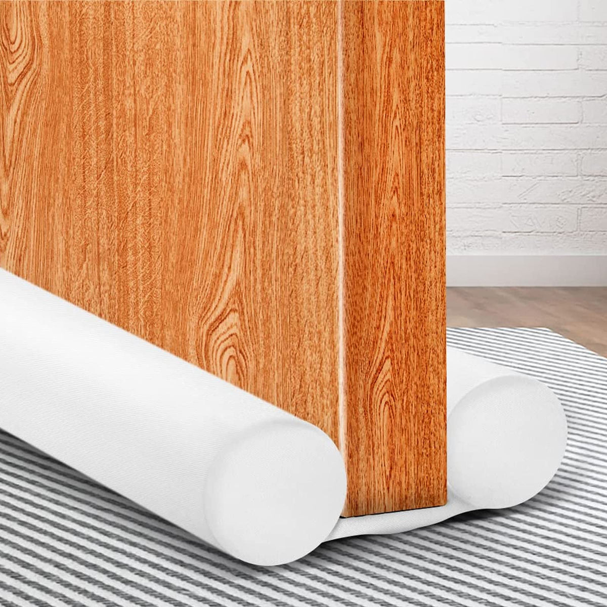 Maxtid White Door Draft Stopper Adjustable 32, 34, 36, Up To 38 Inches Double Sided Draft Blocker Sound Proof Door Noise