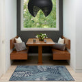 Nourison Garden Oasis Indoor-Outdoor Navy 3' X 5' Area Rug, Easy Cleaning, Non-Shedding, Bed Room, Living Room, Dining Room, Kit