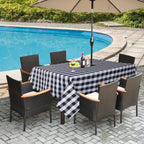Ehousehome Outdoor Indoor 60X84 Inch Rectangle Tablecloth With Umbrella Hole And Zipper, Waterproof Zippered Patio Table Cloths, Spring/Summer Table Covers For Backyard Circular Table/Bbqs/Picnic